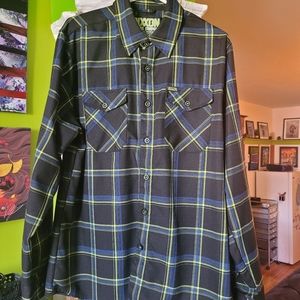 Dixxon long sleeve flannel shirt, size Large, NEW!